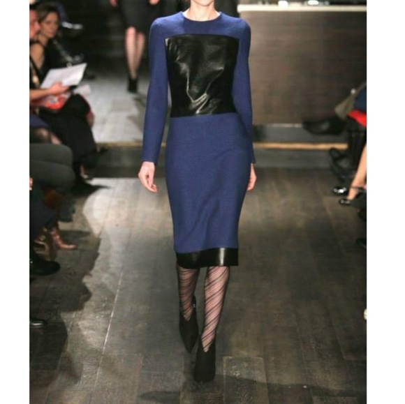 Douglas Hannant | Wool and Leather Dress - Picture 2 of 14